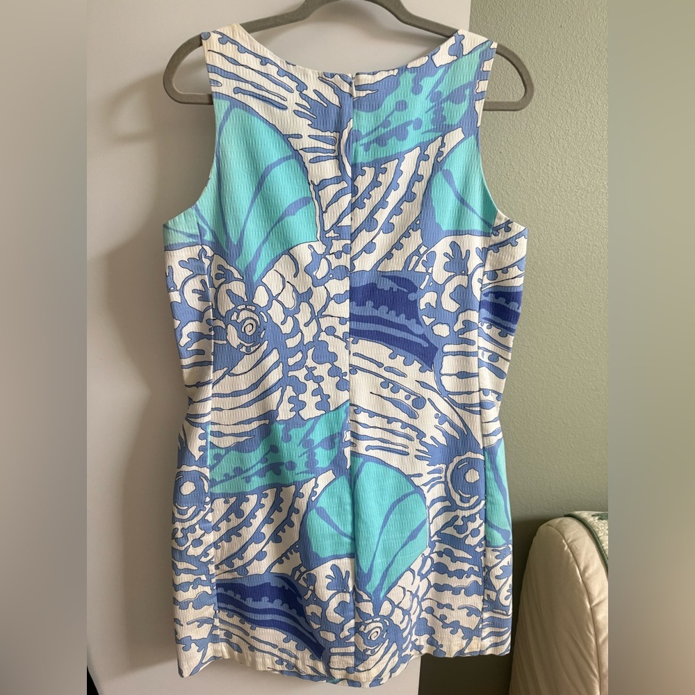 TORI RICHARD Adele Dress Hawaiian Shift Dress Blue and White Size 12 Large - Picture 4 of 6